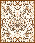 Ornate Floral Scrollwork Pattern Rug