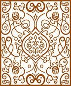 Ornate Floral Scrollwork Pattern Rug