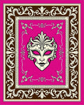 Ornate Mask Floral Border Design Rug