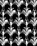 Classic Black White Floral Print Rug