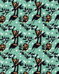Whimsical Black Gold Creature Garden Rug