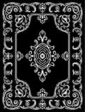 Ornate Scrollwork Black and White Classic Pattern Rug