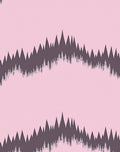 Pink Forest Silhouette Wave Pattern Rug