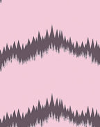 Pink Forest Silhouette Wave Pattern Rug