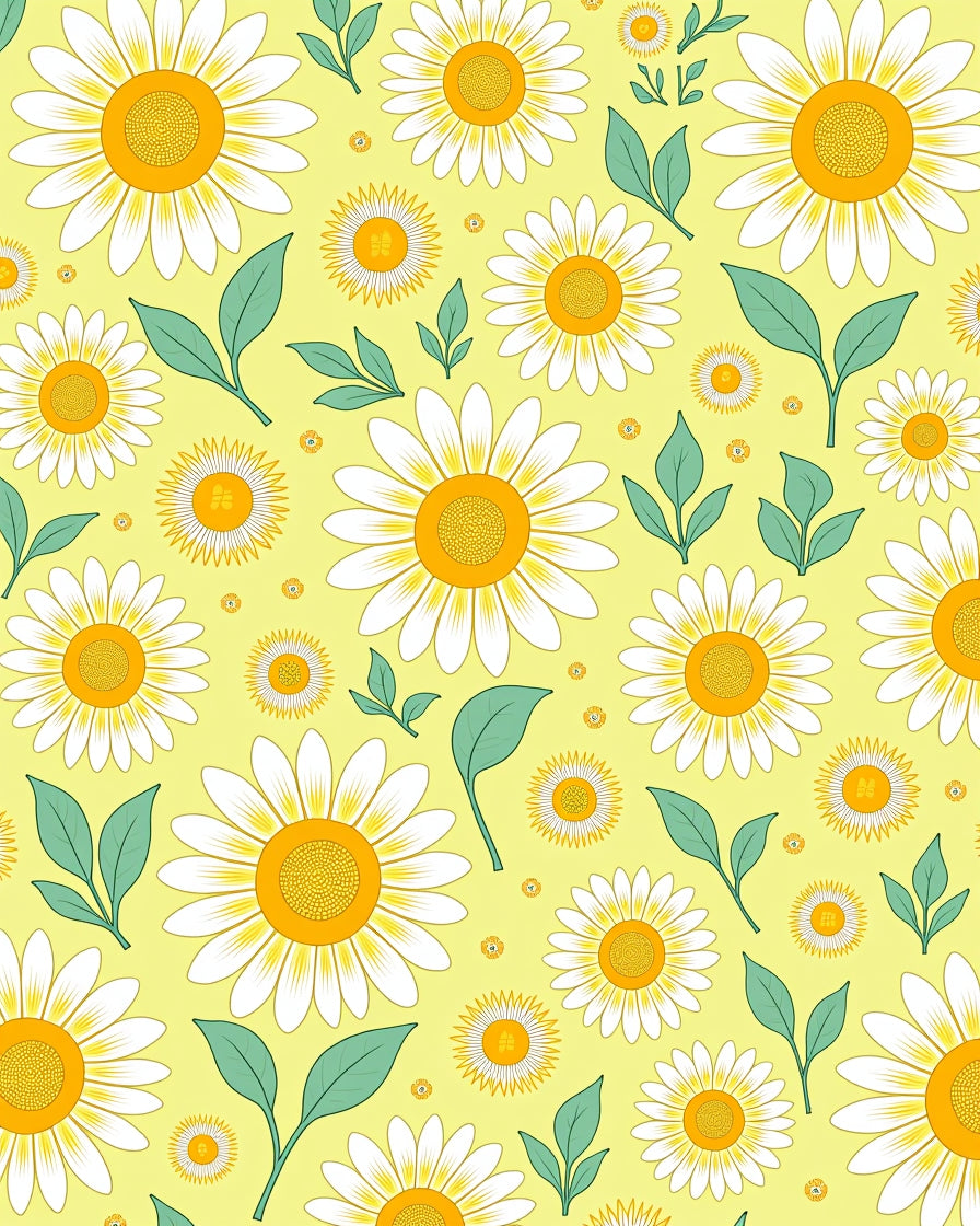 Yellow Daisy Meadow Pattern Rug