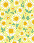 Yellow Daisy Meadow Pattern Rug
