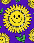 Happy Sunflower Pattern Design Rug