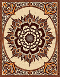 Intricate Mandala Patterned Geometric Rug