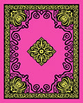 Ornate Scrollwork Floral Design Rug