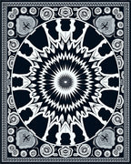 Bold Abstract Starburst Mandala Rug