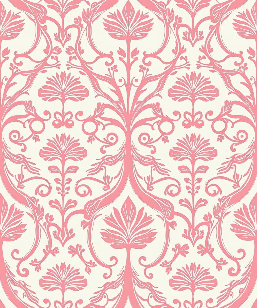 Delicate Floral Damask Design Rug