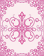 Pink Victorian Swirl Filigree Design Rug
