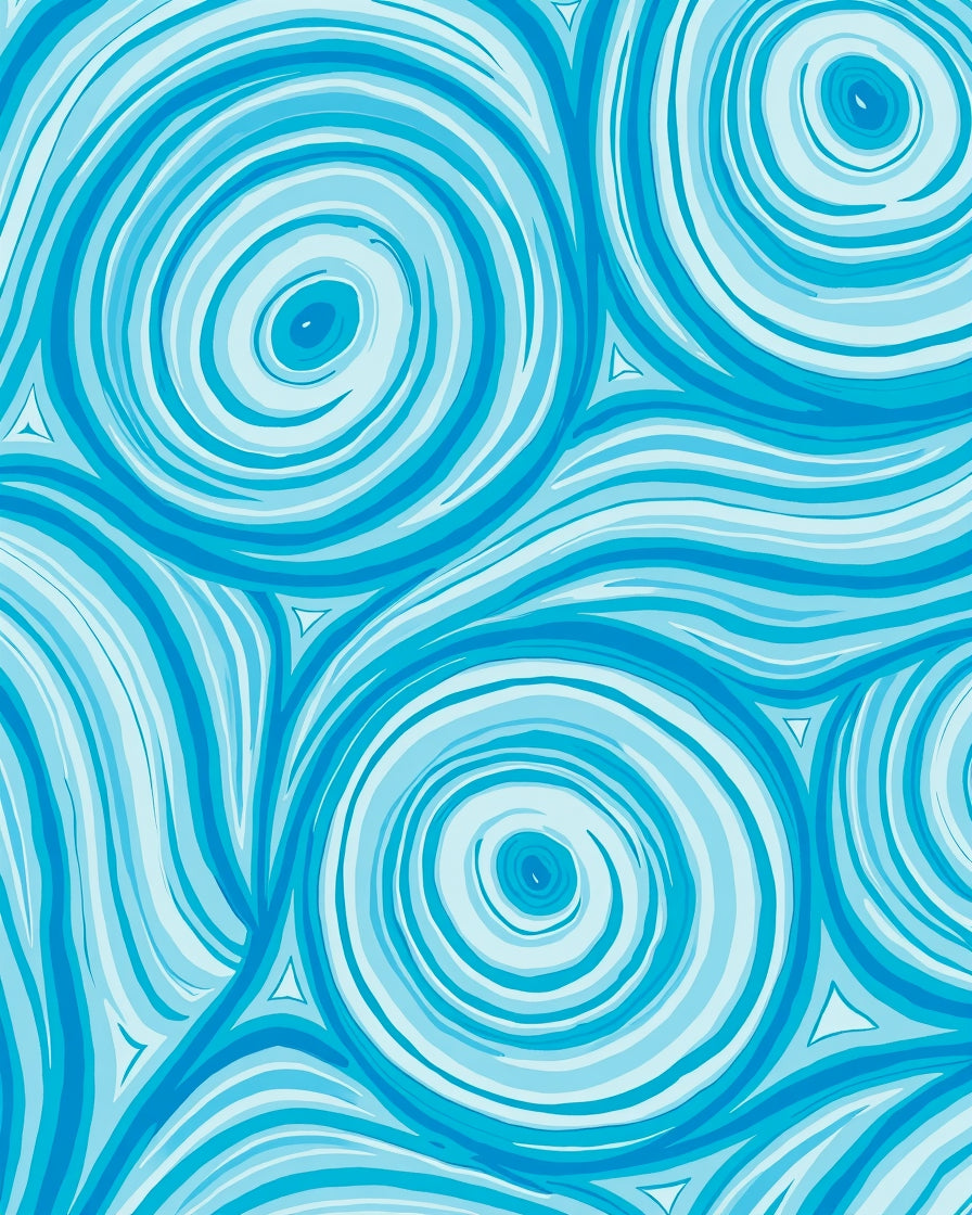 Swirling Blue Abstract Pattern Rug