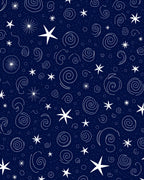 Celestial Swirls Stars Pattern Rug