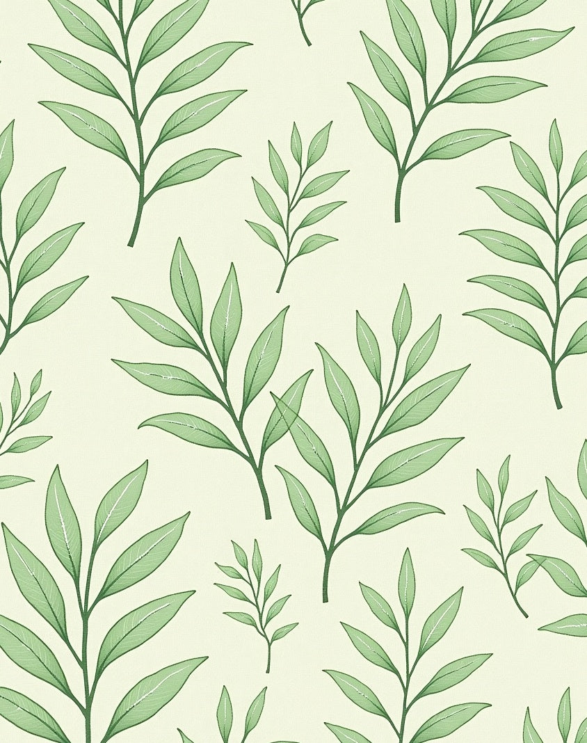 Green Leaf Branch Pattern Design Rug