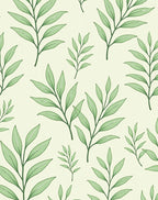 Green Leaf Branch Pattern Design Rug