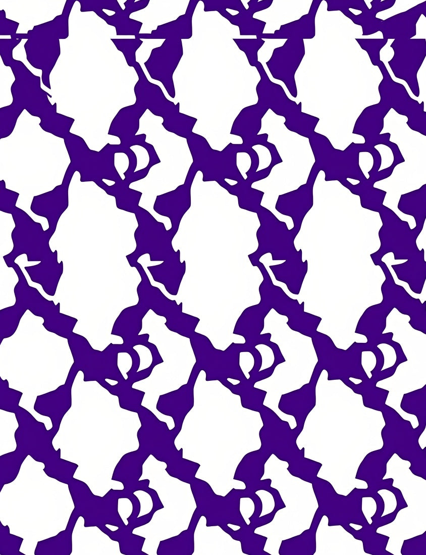 Purple White Irregular Pattern Rug