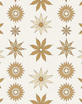 Golden Floral Starburst Pattern Rug