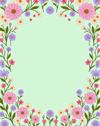 Retro Floral Garden Pattern Rug