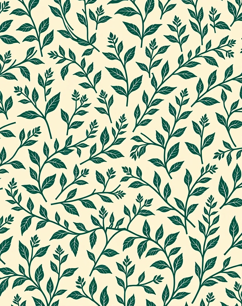 Green Leaf Vine Pattern Rug
