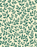 Green Leaf Vine Pattern Rug