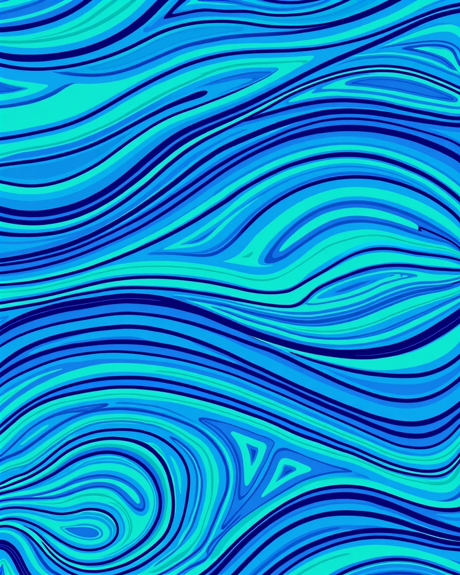 Abstract Blue Green Swirls Rug