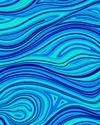 Abstract Blue Green Swirls Rug