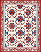 Classic Floral Medallion Lattice Rug