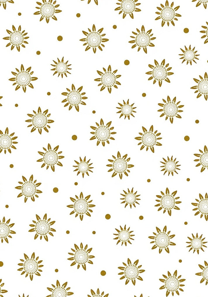 Golden Sunburst Dot Scatter Rug