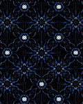 Dark Blue Geometric Floral Pattern Rug