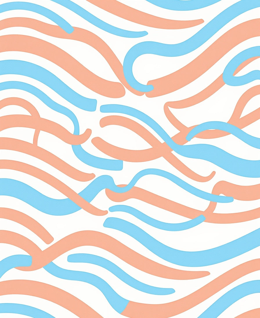 Intertwined Wavy Pastel Lines Rug