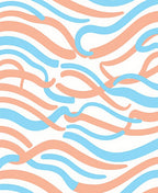 Intertwined Wavy Pastel Lines Rug