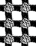 Abstract Playful Checked Black White Rug
