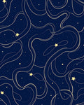 Celestial Swirl Abstract Starry Night Rug