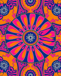 Vibrant Flower Mandala Pattern Design Rug