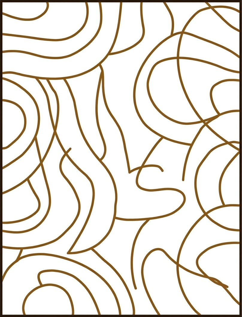 Abstract Curvy Swirl Pattern Rug