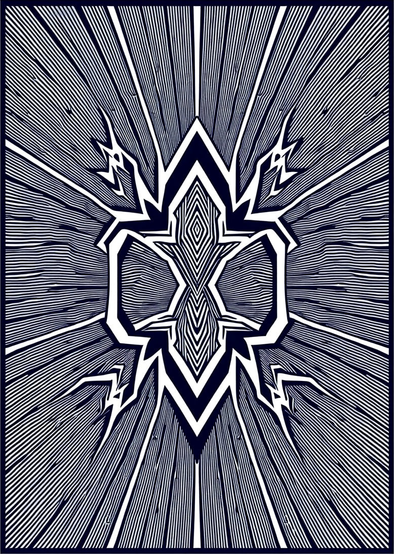 Bold Geometric Black and White Abstract Design Rug