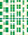 Green And Ivory Intersecting Stripes Rug