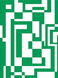 Green and White Abstract Geometric Design Rug