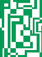 Green and White Abstract Geometric Design Rug