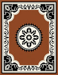 Vintage Framed Floral Medallion Rug