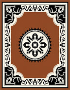 Vintage Framed Floral Medallion Rug