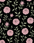 Pink Rose and Lily Floral Pattern Rug