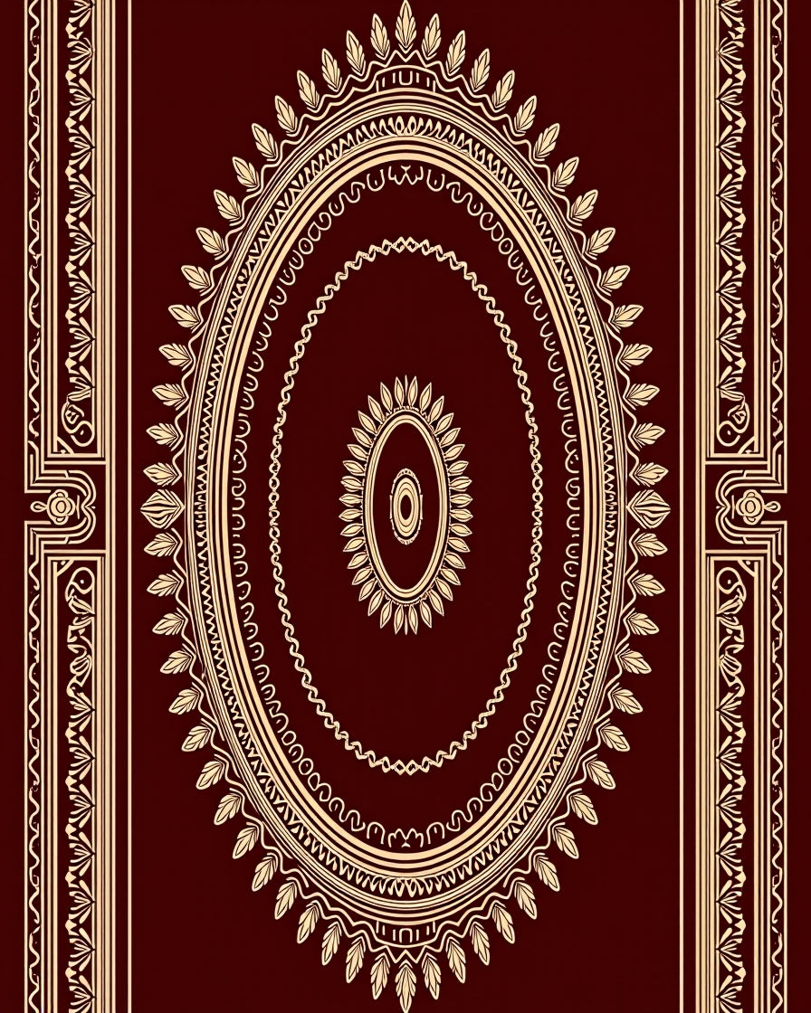 Oval Patterned Edged Design Rug