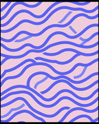 Blue Waves Patterned Rug