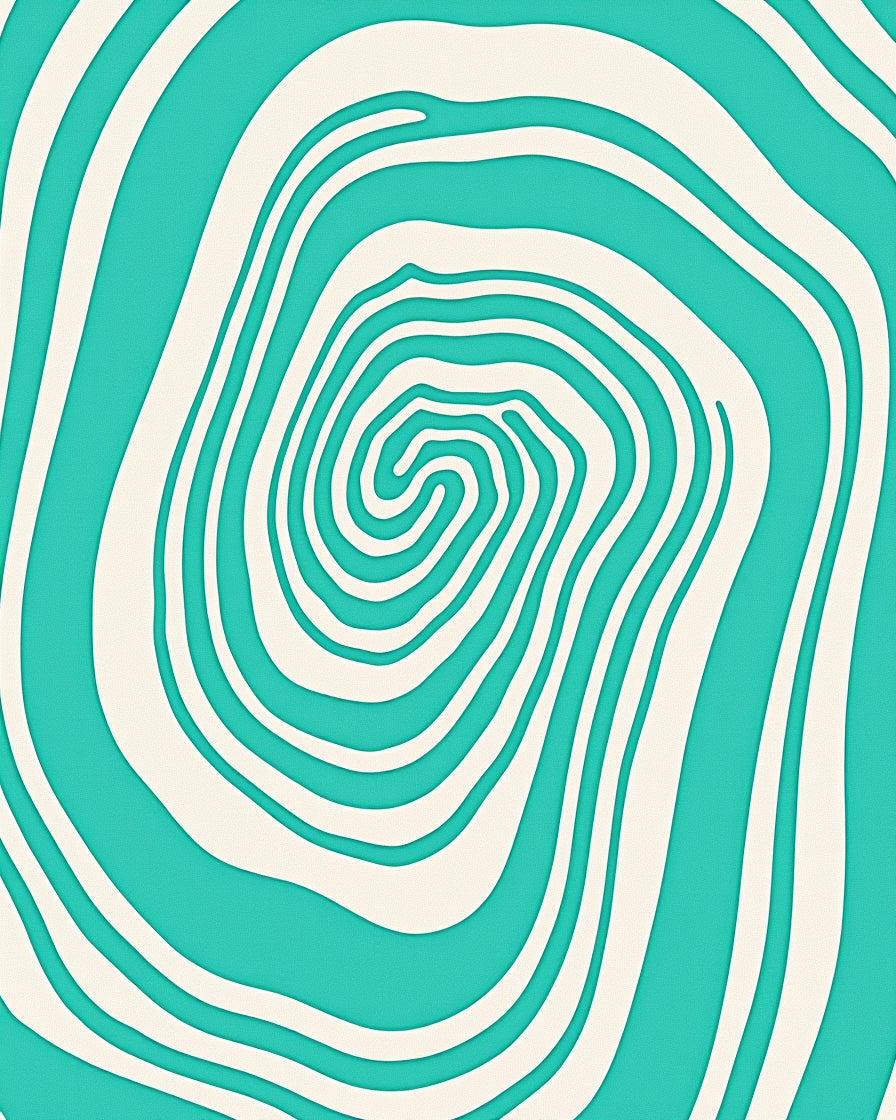 Abstract Swirl Teal Cream Pattern Rug