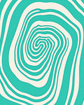 Abstract Swirl Teal Cream Pattern Rug