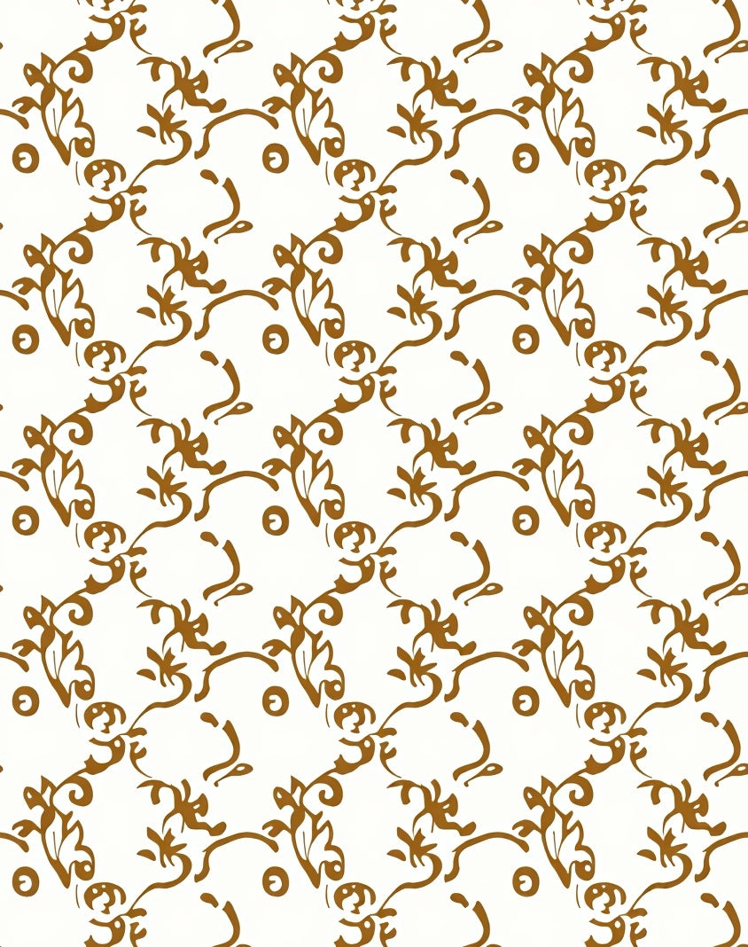 Brown Flourish Pattern Design Rug
