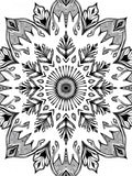 Black White Floral Mandala Design Rug