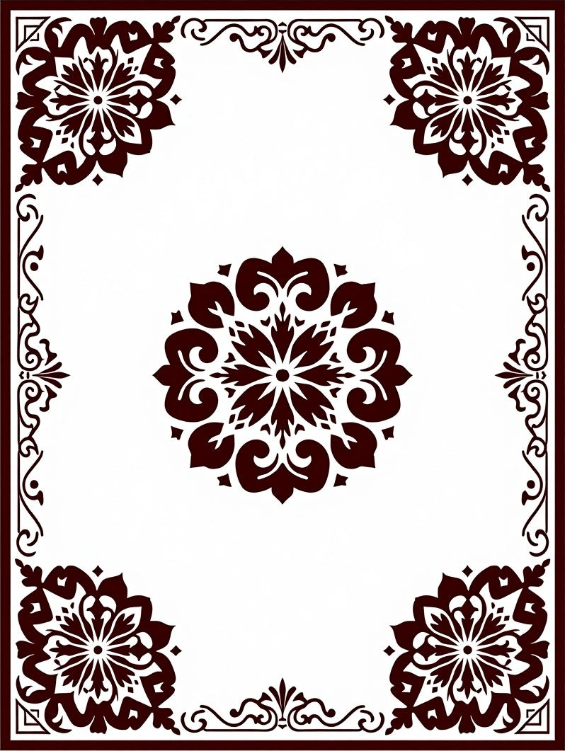 Traditional Floral Motif Mandala Design Rug
